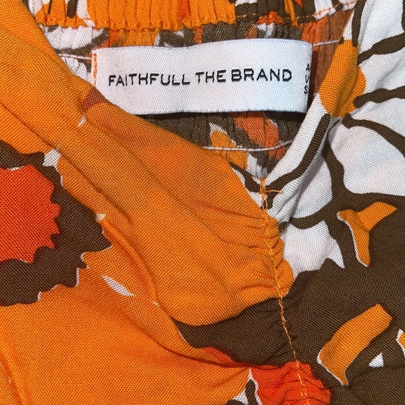 Faithfull The Brand Martine Mini Dress in Orange Isola Floral Boho Retro Size 6 - Picture 9 of 15